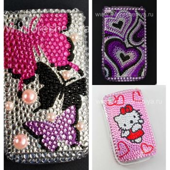 Plastic Case with rhinestones for the BlackBerry 8520/9300 Curve