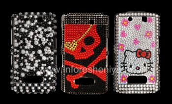 Plastic bag-cover with rhinestones for BlackBerry 9500/9530 Storm