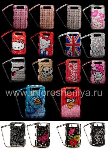 Пластиковый чехол со стразами для BlackBerry 9800/9810 Torch