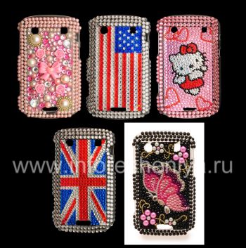 Пластиковый чехол-крышка со стразами для BlackBerry 9900/9930 Bold Touch