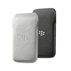 Kasus kulit asli dengan logam-saku Kulit Pocket logo untuk BlackBerry Classic