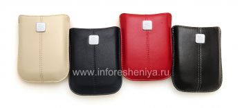 El caso de cuero original, un bolsillo con un metal etiqueta de bolsillo de cuero para BlackBerry
