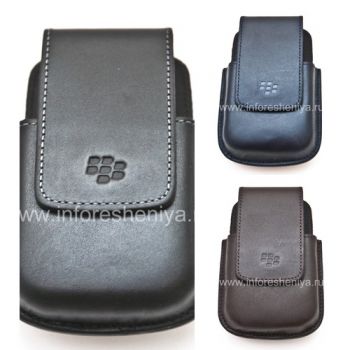 Funda de cuero original c Clip de cuero redonda giratoria de cuero para BlackBerry 9000 Bold