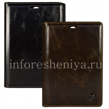 Signature Leather Case CaseMe Premium kelas penutup pembukaan horisontal untuk BlackBerry Passport Perak Edition