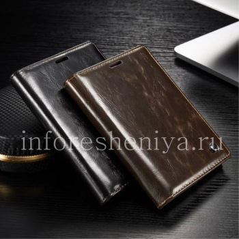 Signature Leather Case CaseMe Premium kelas penutup pembukaan horisontal untuk BlackBerry Passport Perak Edition