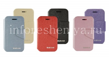 স্বাক্ষর চামড়া কেস অনুভূমিক উদ্বোধনী Wallston রঙিন BlackBerry Q5 জন্য স্মার্ট কেস