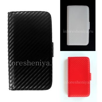 Housse en cuir Wallet "carbone" pour BlackBerry Z10