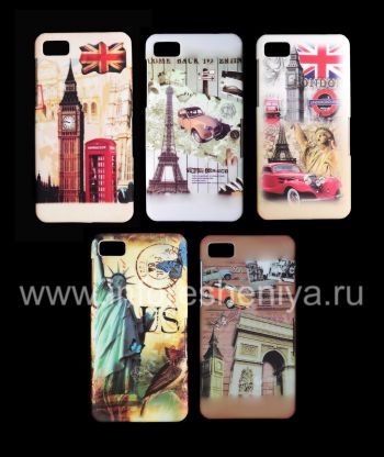 Plastic bag-cap with a pattern "Travel" for BlackBerry Z10