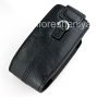 Фотография 3 — Оригинальный кожаный чехол с ремешком и металлической биркой Leather Tote для BlackBerry 8100/8110/8120 Pearl, Черный (Pitch Black)