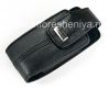 Фотография 4 — Оригинальный кожаный чехол с ремешком и металлической биркой Leather Tote для BlackBerry 8100/8110/8120 Pearl, Черный (Pitch Black)