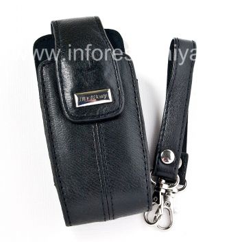 Оригинальный кожаный чехол с ремешком и металлической биркой Leather Tote для BlackBerry 8100/8110/8120 Pearl