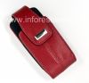 Фотография 1 — Оригинальный кожаный чехол с ремешком и металлической биркой Leather Tote для BlackBerry 8100/8110/8120 Pearl, Красный (Apple Red)
