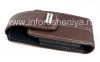 Фотография 1 — Оригинальный кожаный чехол-сумка с металлической биркой “BlackBerry” Embrossed Leather Tote для BlackBerry 8100/8110/8120 Pearl, Коричневый (Dark Brown)
