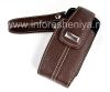 Фотография 4 — Оригинальный кожаный чехол-сумка с металлической биркой “BlackBerry” Embrossed Leather Tote для BlackBerry 8100/8110/8120 Pearl, Коричневый (Dark Brown)