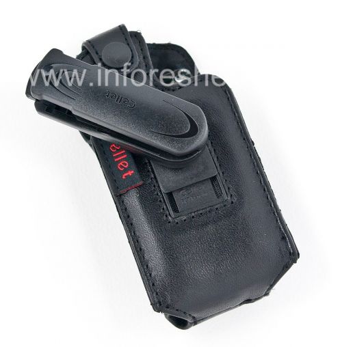 Галерея фотографий товара Фирменный кожаный чехол с клипсой Cellet Elite Leather Case для BlackBerry 8100 Pearl, Черный