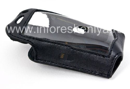 Галерея фотографий товара Фирменный кожаный чехол с клипсой Cellet Elite Leather Case для BlackBerry 8100 Pearl, Черный
