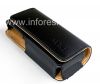 Фотография 5 — Фирменный кожаный чехол-сумка с клипсой Cellet Noble Case для BlackBerry 8100/8110/8120 Pearl, Черный/ Коричневый