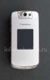 Photo 1 — Internal dan eksternal layar LCD dalam perakitan dengan bagian tengah kasus untuk BlackBerry 8220/8230 Pearl Balik, perak