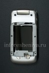 Photo 2 — Internal dan eksternal layar LCD dalam perakitan dengan bagian tengah kasus untuk BlackBerry 8220/8230 Pearl Balik, perak