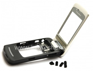 Der mittlere Teil des ursprünglichen Fall mit allen Elementen für den Blackberry 8220 Flip Pearl, Schwarz