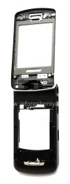 Фотография 6 — Средняя часть оригинального корпуса со всеми элементами для BlackBerry 8220 Pearl Flip, Черный