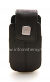 Фотография 1 — Оригинальный кожаный чехол с клипсой с металлической биркой Leather Swivel Holster для BlackBerry 8220 Pearl Flip, Коричневый (Espresso)