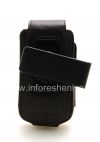 Фотография 7 — Оригинальный кожаный чехол с клипсой с металлической биркой Leather Swivel Holster для BlackBerry 8220 Pearl Flip, Коричневый (Espresso)