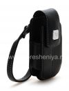 Фотография 4 — Оригинальный кожаный чехол-сумка с металлической биркой Leather Tote для BlackBerry 8220 Pearl Flip, Черный (Black)