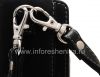 Фотография 6 — Оригинальный кожаный чехол-сумка с металлической биркой Leather Tote для BlackBerry 8220 Pearl Flip, Черный (Black)