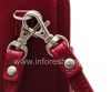 Фотография 6 — Оригинальный кожаный чехол-сумка с металлической биркой Leather Tote для BlackBerry 8220 Pearl Flip, Бордовый (Merlot)