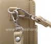 Фотография 6 — Оригинальный кожаный чехол-сумка с металлической биркой Leather Tote для BlackBerry 8220 Pearl Flip, Бежевый (Sandstone)