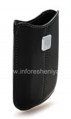 Фотография 4 — Оригинальный кожаный чехол с металлической биркой Leather Pocket для BlackBerry 8220 Pearl Flip, Черный (Black)
