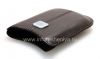 Photo 6 — L'étui en cuir d'origine avec une étiquette en cuir avec poches de métal pour BlackBerry 8220 Pearl flip, Brun foncé (Espresso)