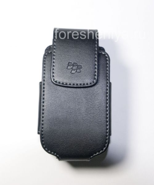 Галерея фотографий товара Оригинальный кожаный чехол с клипсой Synthetic Leather Holster with Swivel Belt Clip для BlackBerry 8220 Pearl Flip, Черный (Black)