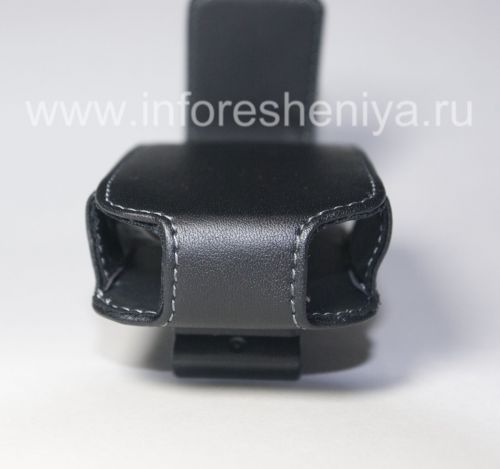 Галерея фотографий товара Оригинальный кожаный чехол с клипсой Synthetic Leather Holster with Swivel Belt Clip для BlackBerry 8220 Pearl Flip, Черный (Black)