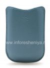 Фотография 2 — Оригинальный кожаный чехол-карман Synthetic Leather Pocket BlackBerry 8220 Pearl Flip, Голубой (Frost)