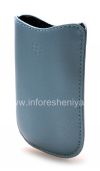 Фотография 4 — Оригинальный кожаный чехол-карман Synthetic Leather Pocket BlackBerry 8220 Pearl Flip, Голубой (Frost)
