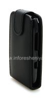 Photo 4 — Cubierta de la caja de cuero con abertura vertical para el BlackBerry Curve 9320/9220, Negro con una gran textura