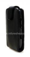 Photo 4 — Couvercle du boîtier en cuir avec ouverture verticale pour le BlackBerry Curve 9320/9220, Noir avec texture fine