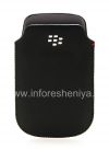 Photo 1 — Leather Case-saku BlackBerry 9320 / 9220 Curve, Hitam, tekstur besar
