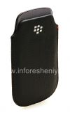 Фотография 3 — Кожаный чехол-карман для BlackBerry 9320/9220 Curve, Черный, Крупная текстура