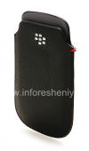 Фотография 4 — Кожаный чехол-карман для BlackBerry 9320/9220 Curve, Черный, Крупная текстура
