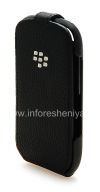 Photo 3 — Kasus kulit asli dengan pembukaan vertikal penutup Kulit Balik Shell untuk BlackBerry 9320 / 9220 Curve, Black (hitam)