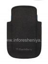 Фотография 2 — Оригинальный тканевый чехол-карман Microfibre Pocket Pouch для BlackBerry 9320/9220 Curve, Черный/Голубой (Black/Sky Blue)
