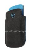 Фотография 5 — Оригинальный тканевый чехол-карман Microfibre Pocket Pouch для BlackBerry 9320/9220 Curve, Черный/Голубой (Black/Sky Blue)