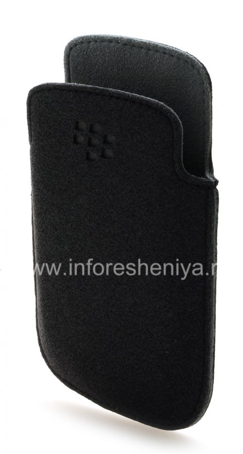 Галерея фотографий товара Оригинальный тканевый чехол-карман Microfibre Pocket Pouch для BlackBerry 9320/9220 Curve, Черный/Серый (Black/Grey)