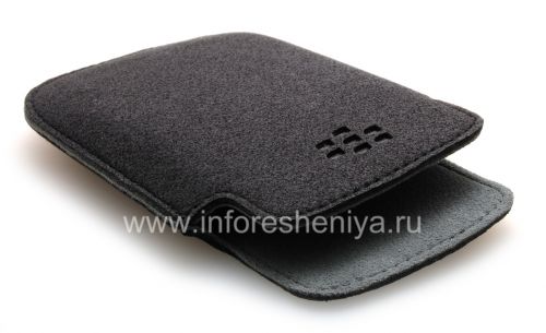 Галерея фотографий товара Оригинальный тканевый чехол-карман Microfibre Pocket Pouch для BlackBerry 9320/9220 Curve, Черный/Серый (Black/Grey)