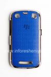Photo 1 — Plastic isikhwama-cover nge Faka embossed for BlackBerry 9360 / 9370 Curve, Metallic / Blue