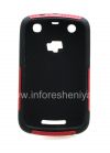 Photo 2 — La cubierta resistente perforado para BlackBerry Curve 9360/9370, Negro / Rojo