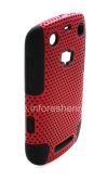 Photo 5 — La cubierta resistente perforado para BlackBerry Curve 9360/9370, Negro / Rojo